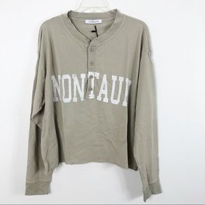 Daydreamer Montauk Surfs Up Henley Long Sleeve Tee